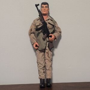 Hasbro Military Action Figure in Tan Camouflage with Black Boots